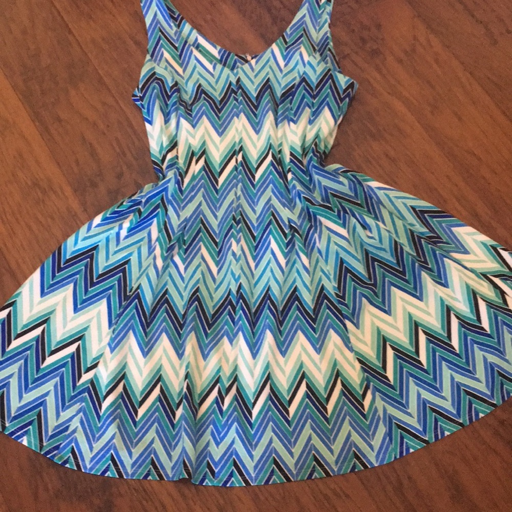 Chevron print A line dress